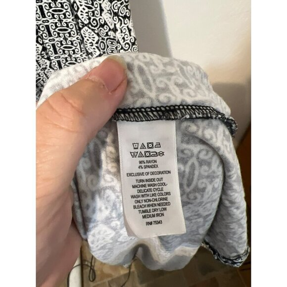 Adrienne Vittadini Sz M Black and White Print Halter Blouson Maxi Dress - Picture 6 of 9